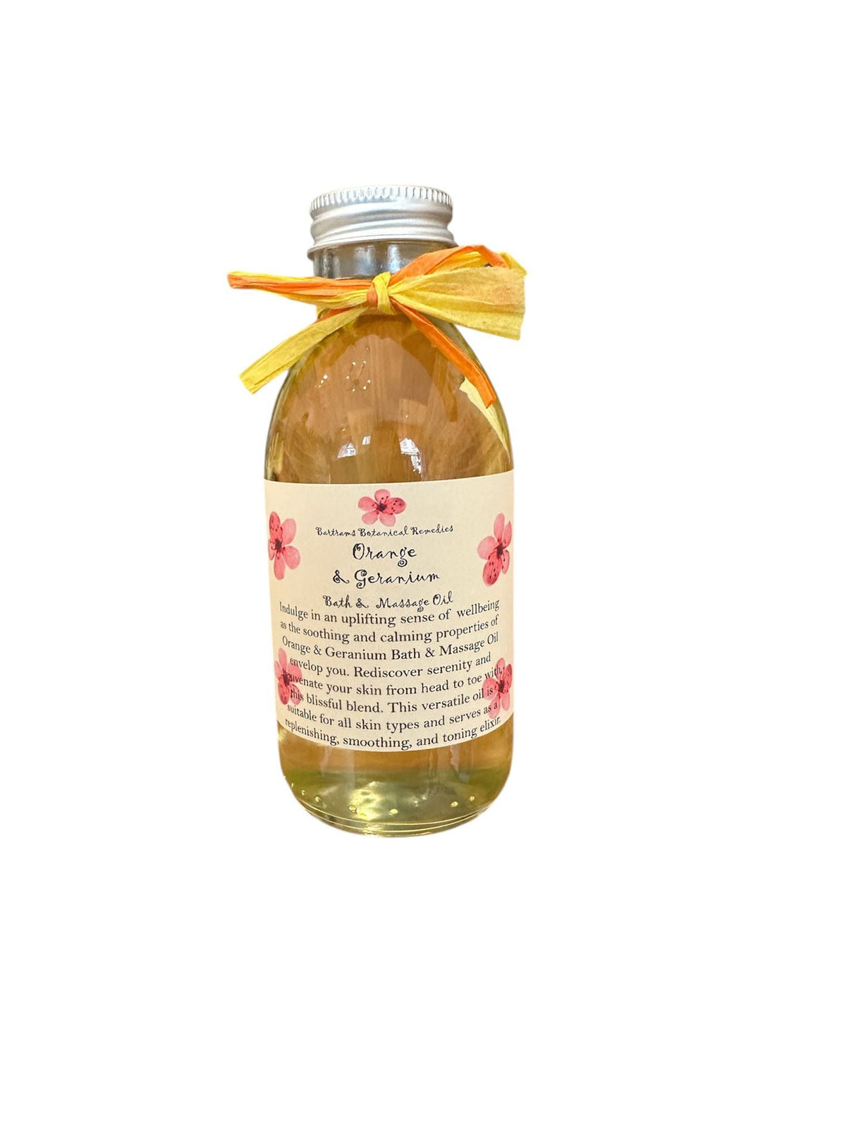 Orange & Geranium 150ml Bath & Massage Oil - Bright, uplifting & joyful - LoveHerbsOnTheHill.com