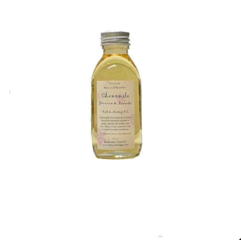 Chamomile Geranium & Lavender Bath & Massage Oil 150ml - LoveHerbsOnTheHill.com