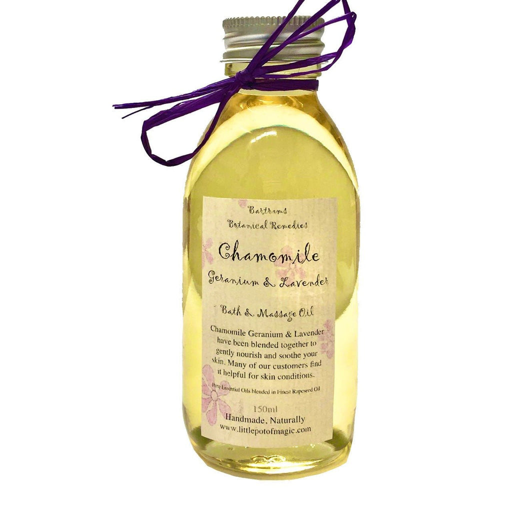 Chamomile Geranium & Lavender Bath & Massage Oil 150ml - LoveHerbsOnTheHill.com