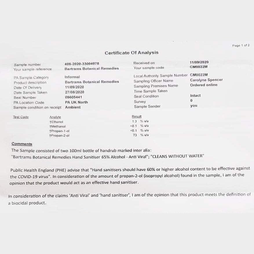 Citrus Fresh Hand Sanitiser Mist 100ml. Certified Anti Viral and Anti Bacterial - LoveHerbsOnTheHill.com