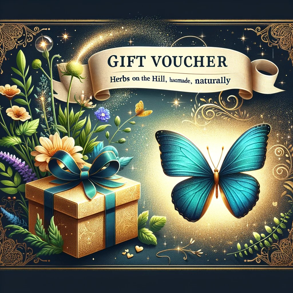 Gift card, select value from dropdown menu, easy to personalise and send - LoveHerbsOnTheHill.com