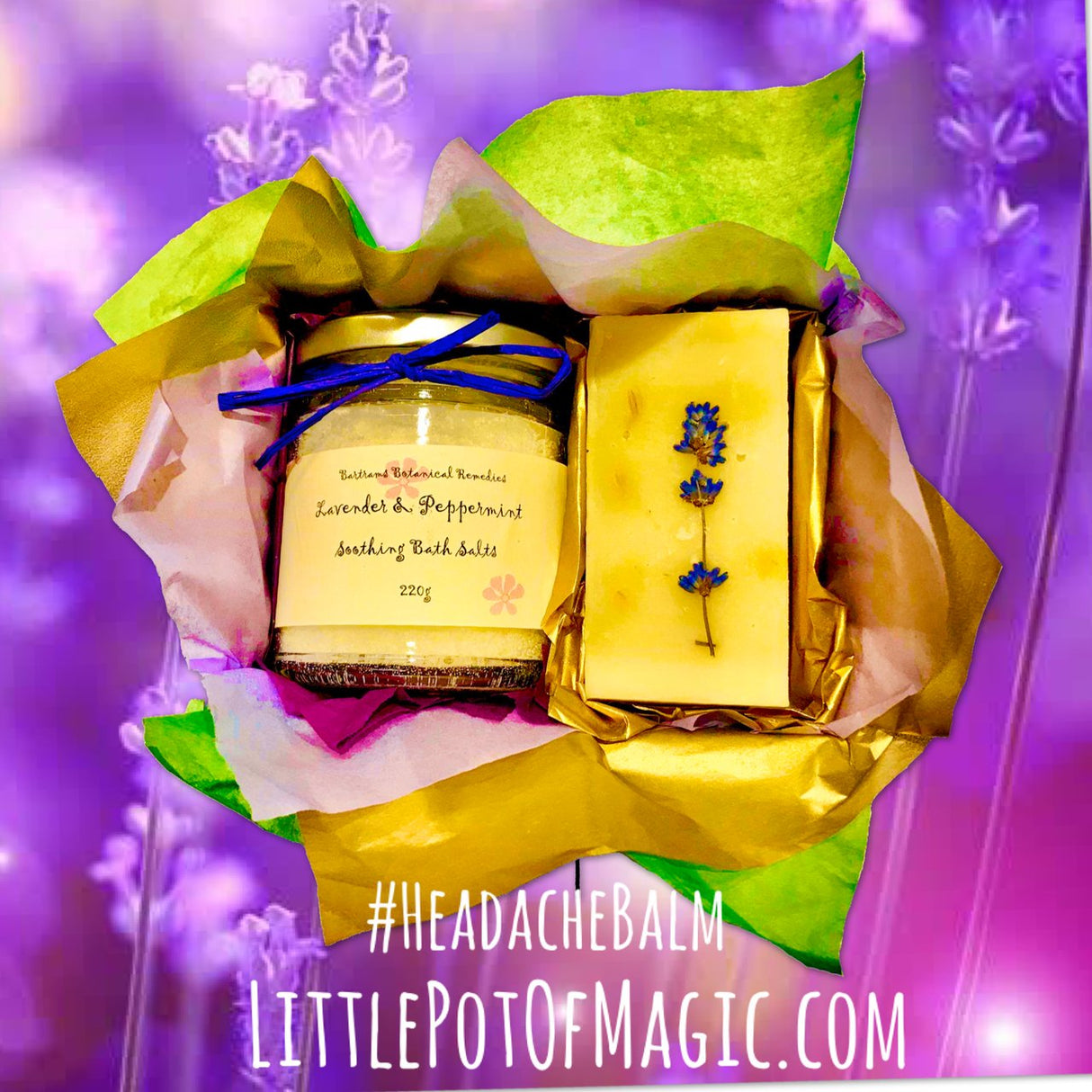 Lavender & Peppermint Bath Salt & Soap Box - LoveHerbsOnTheHill.com