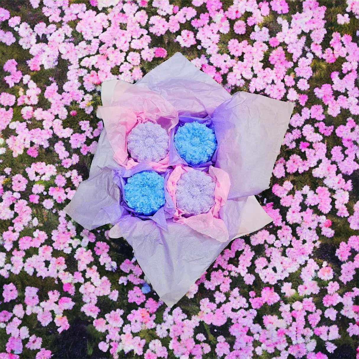 Lavender Salt Cakes Box of 4 - LoveHerbsOnTheHill.com