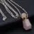 Natural Stone Perfume Bottle Pendant Necklace Charms Rose Quartzs Amethysts Essential Oil Diffuser Pendant Pearl Beads Necklace - LoveHerbsOnTheHill.com