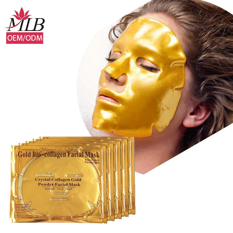NEW 24K Gold Face Mask - Enriched with Collagen and Rose pack of 5 - LoveHerbsOnTheHill.com