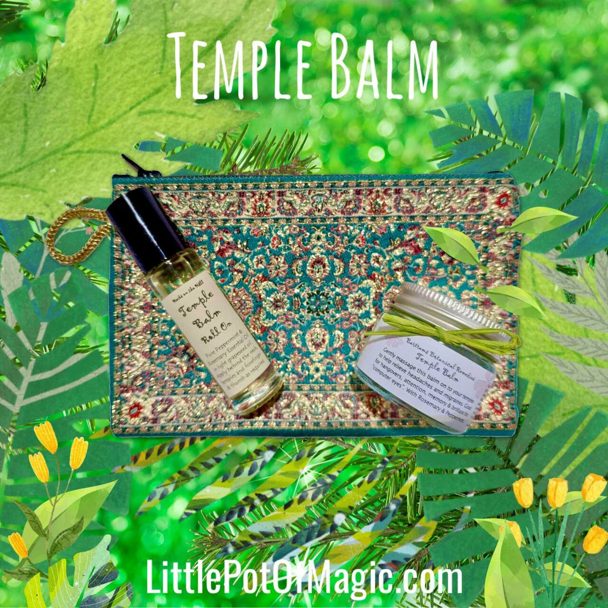 Temple Balm Jar & Roll-On Purse Set - LoveHerbsOnTheHill.com