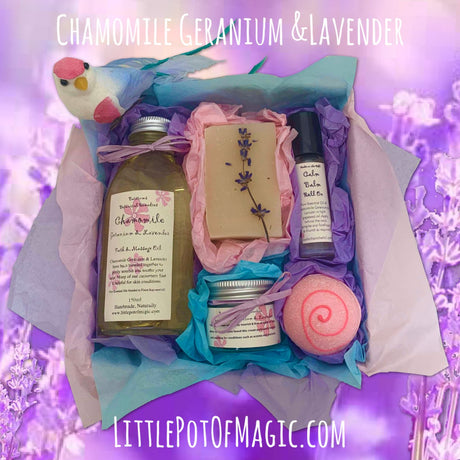 Chamomile, Geranium & Lavender Gift Box - LoveHerbsOnTheHill.com