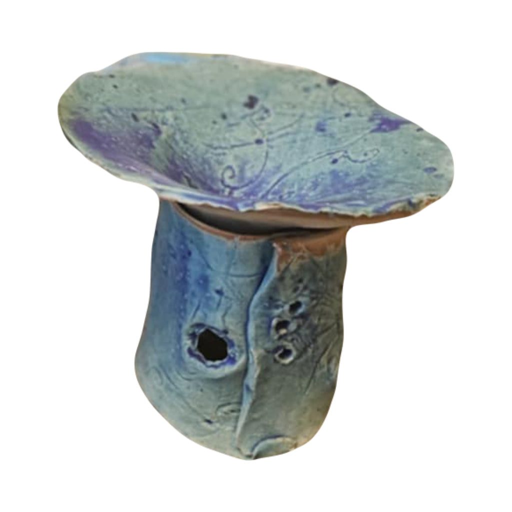 Incense Burner blue large ceramic - LoveHerbsOnTheHill.com