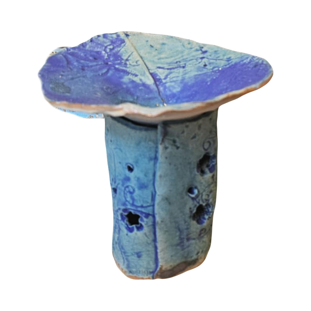 Incense Burner blue large ceramic - LoveHerbsOnTheHill.com