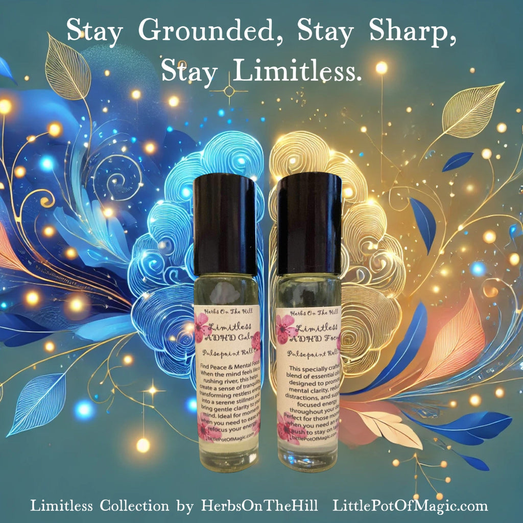 Limitless ADHD Set (of both Focus and Calm Roll Ons) - Stay Grounded, Stay Sharp, Stay Limitless - LoveHerbsOnTheHill.com