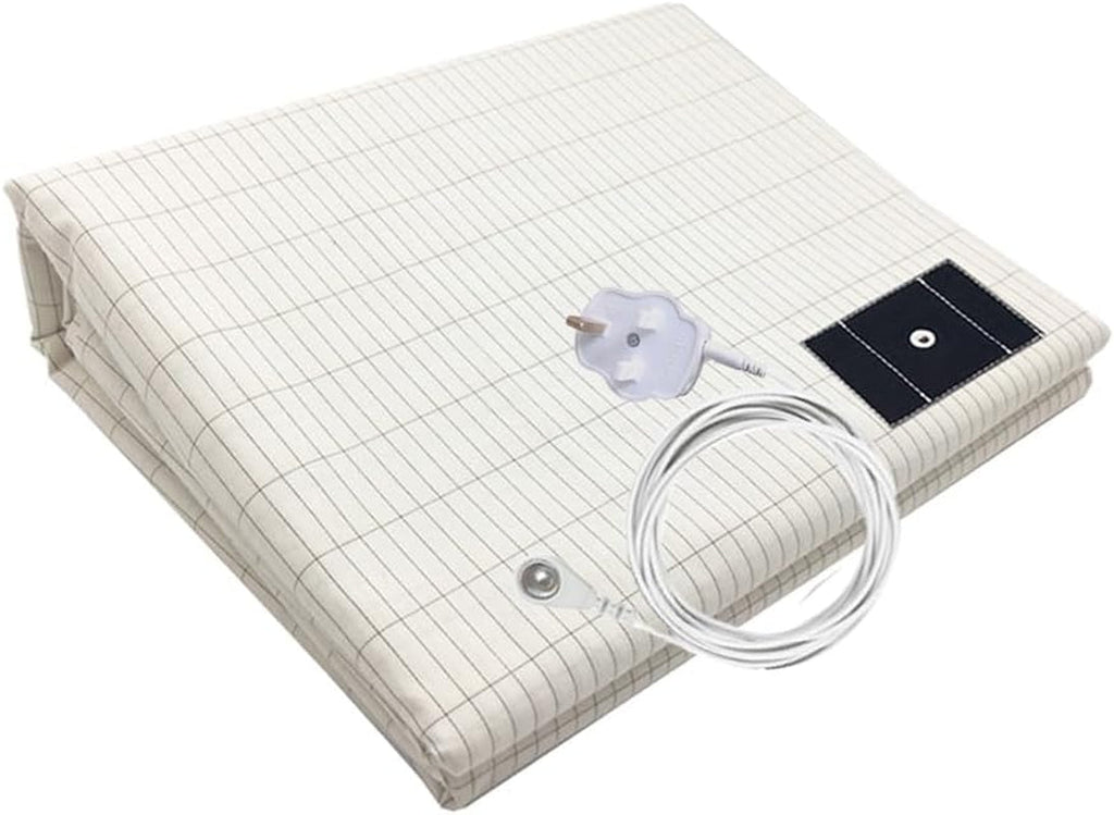 Silver Fiber Grounding Sheet with 15Ft Cord Soft Earthing Bed Sheet Conductive Grounding Mat Organic Cotton Sleep Therapy (99X203Cm) - LoveHerbsOnTheHill.com