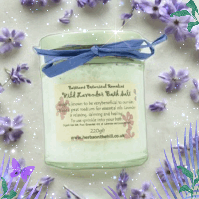 Wild Lavender Bath Salts 220g - LoveHerbsOnTheHill.com