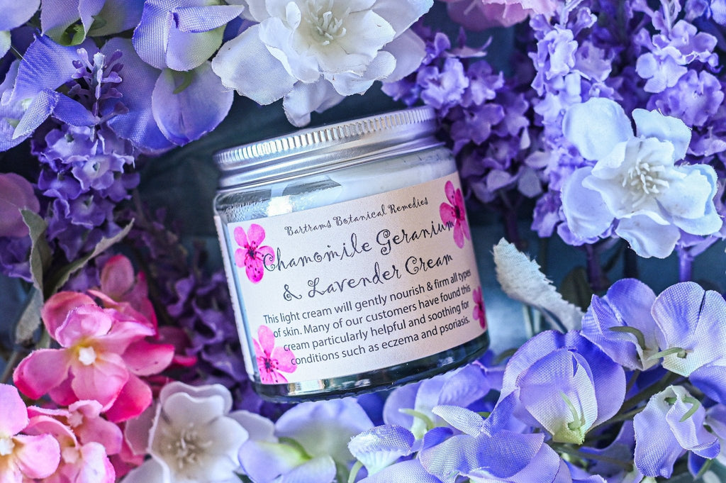 EU 100ml Chamomile Geranium & Lavender Cream (Available in EU Without Customs Charge) - LoveHerbsOnTheHill.com