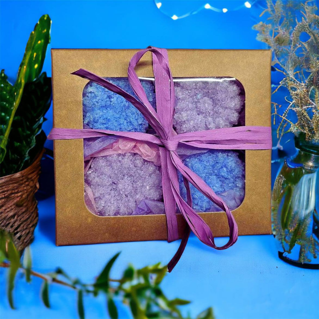 Lavender Salt Cakes Box of 4 - LoveHerbsOnTheHill.com