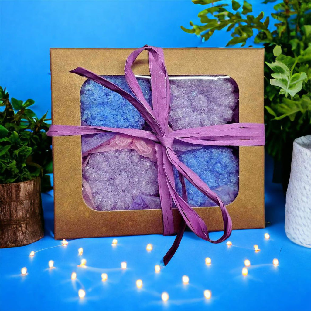 Lavender Salt Cakes Box of 4 - LoveHerbsOnTheHill.com
