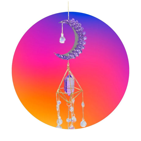 NEW Amethyst Moon Crystal Sun Prism Chandalier - LoveHerbsOnTheHill.com