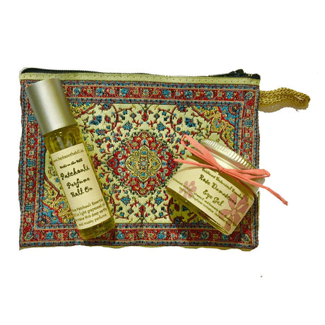 Patchouli Roll-On & Rose Eye Gel Purse Set - LoveHerbsOnTheHill.com