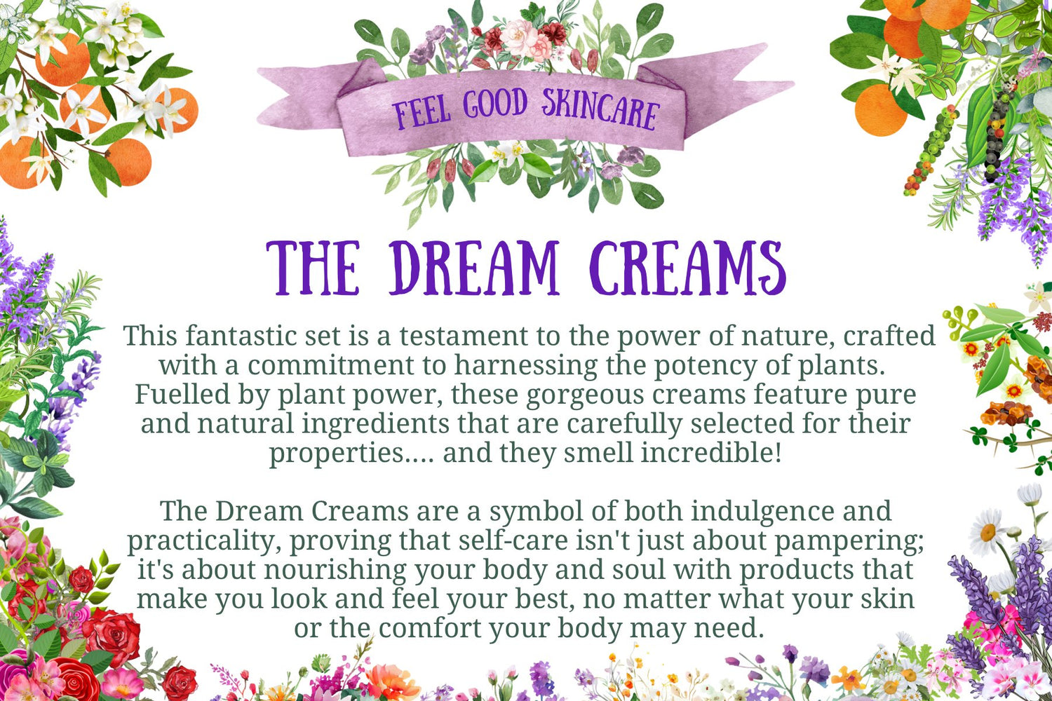 Set of 6 Dream Creams in Gorgeous Limited Edition Bag - LoveHerbsOnTheHill.com