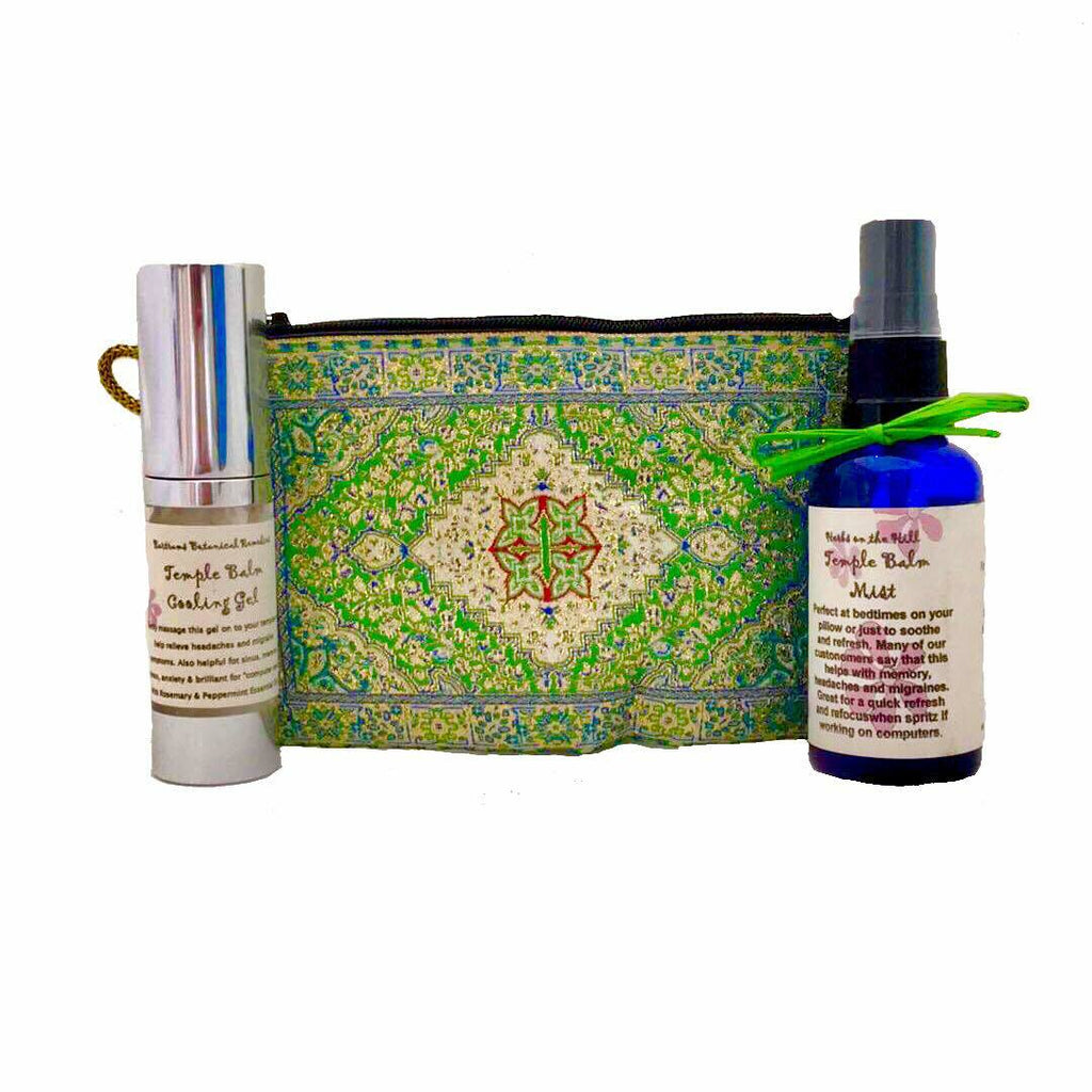 Temple Balm Cooling Gel And Mist Purse Set - LoveHerbsOnTheHill.com